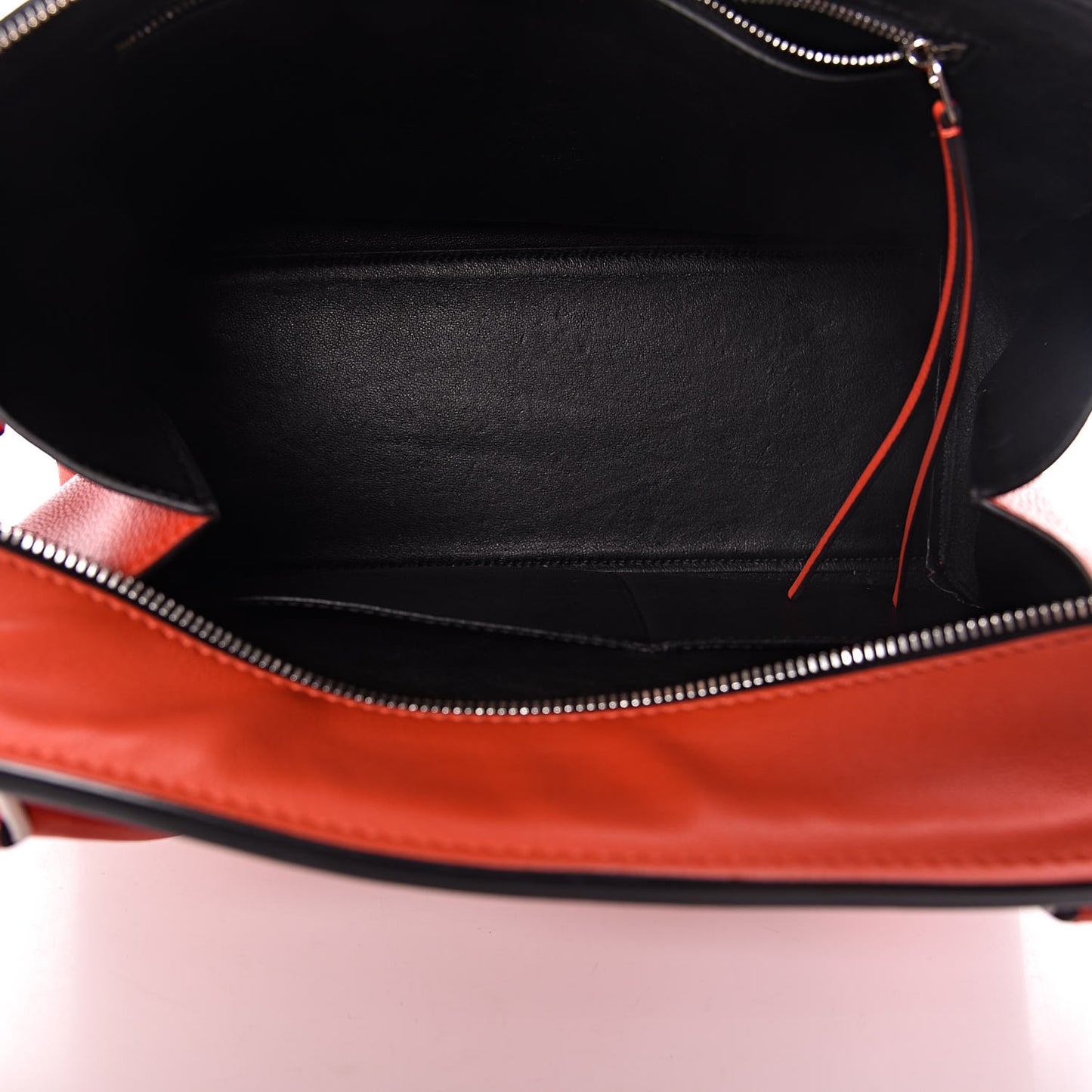 Grained Calfskin Medium Edge Shoulder Bag Vermillion