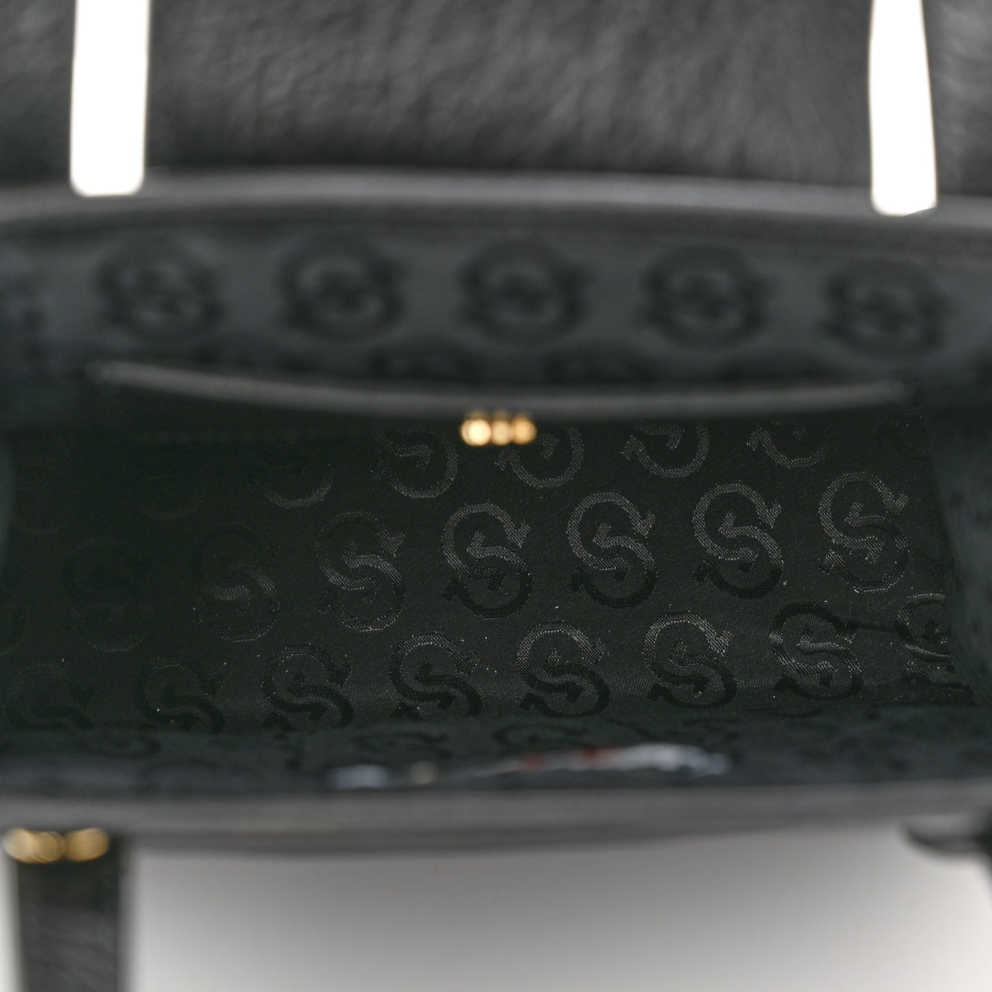 Grained Calfskin Gancini Mini Top Handle Crossbody Bag Black