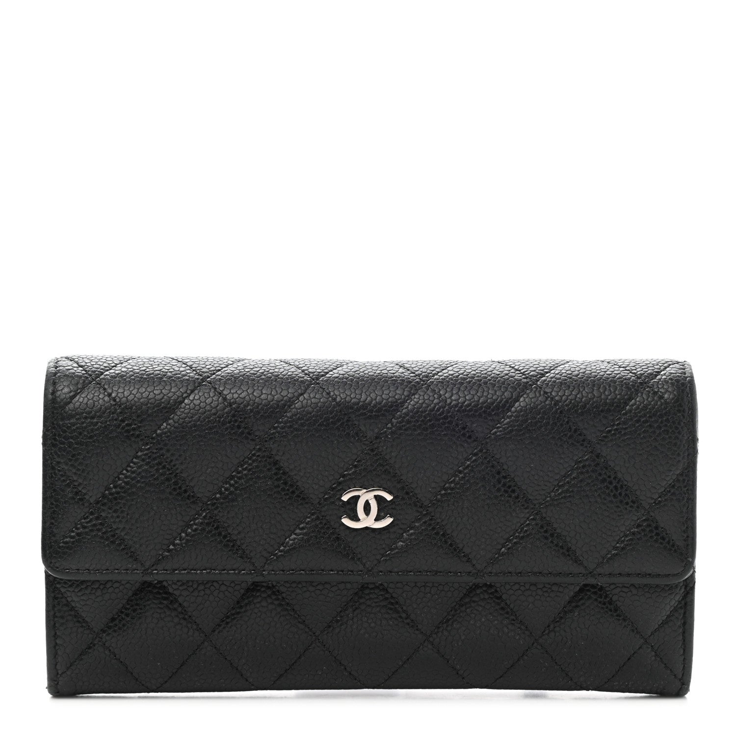 Chanel Caviar Quilted Large Gusset Flap Wallet Black 1 of 10