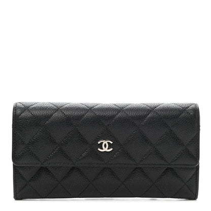 Chanel Caviar Quilted Large Gusset Flap Wallet Black 1 of 10