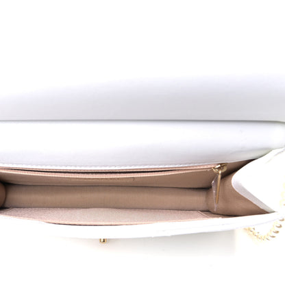 Chanel Lambskin Quilted Large Pearl Chain Flap Bag White 4 of 5