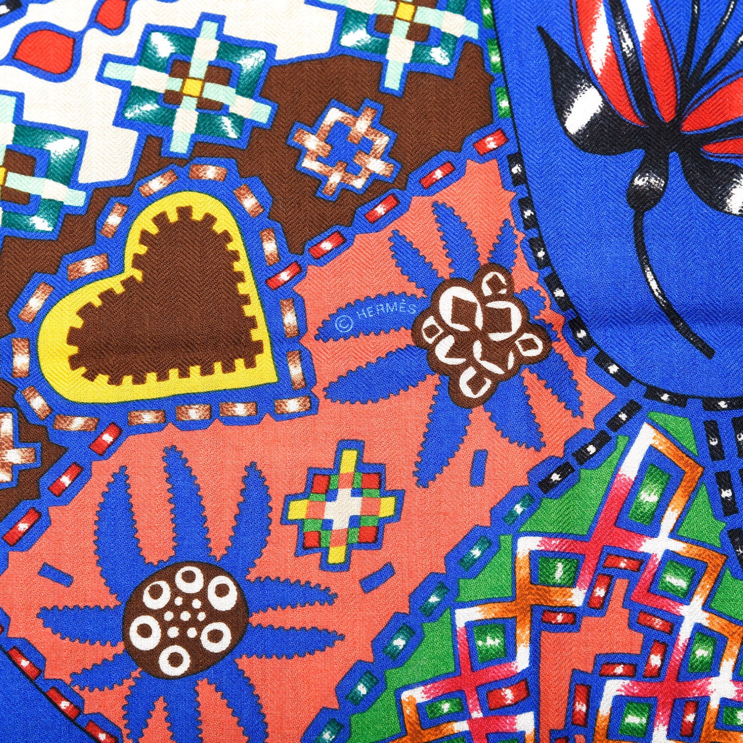 Cashmere Silk En Attendant Ulysse Shawl 140 Bleu Roy Vert Multicolor