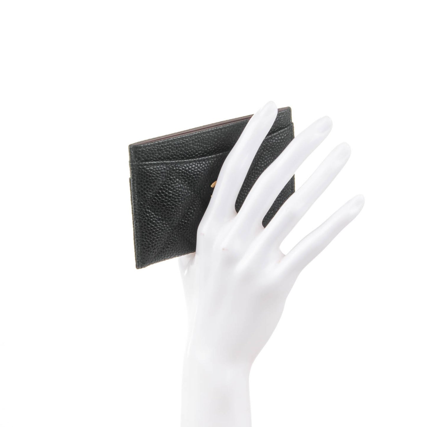 Caviar Quilted Card Holder Black
