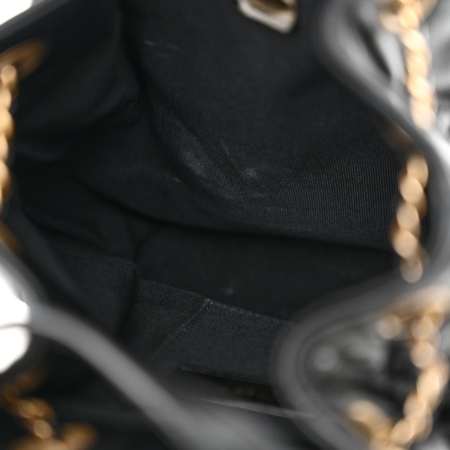 Chanel Calfskin Quilted CC Chain Bucket Backpack Black 11 of 12