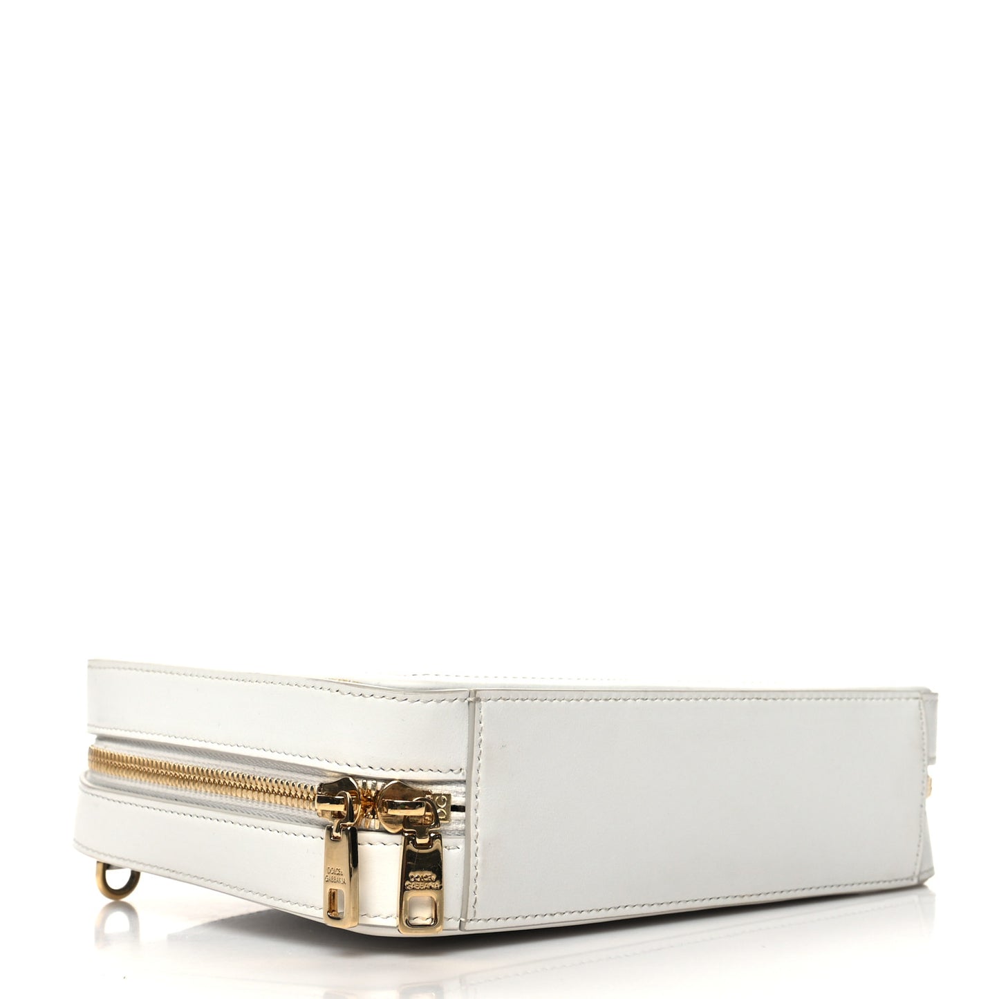 Calfskin Medium DG Logo Camera Crossbody Bag White