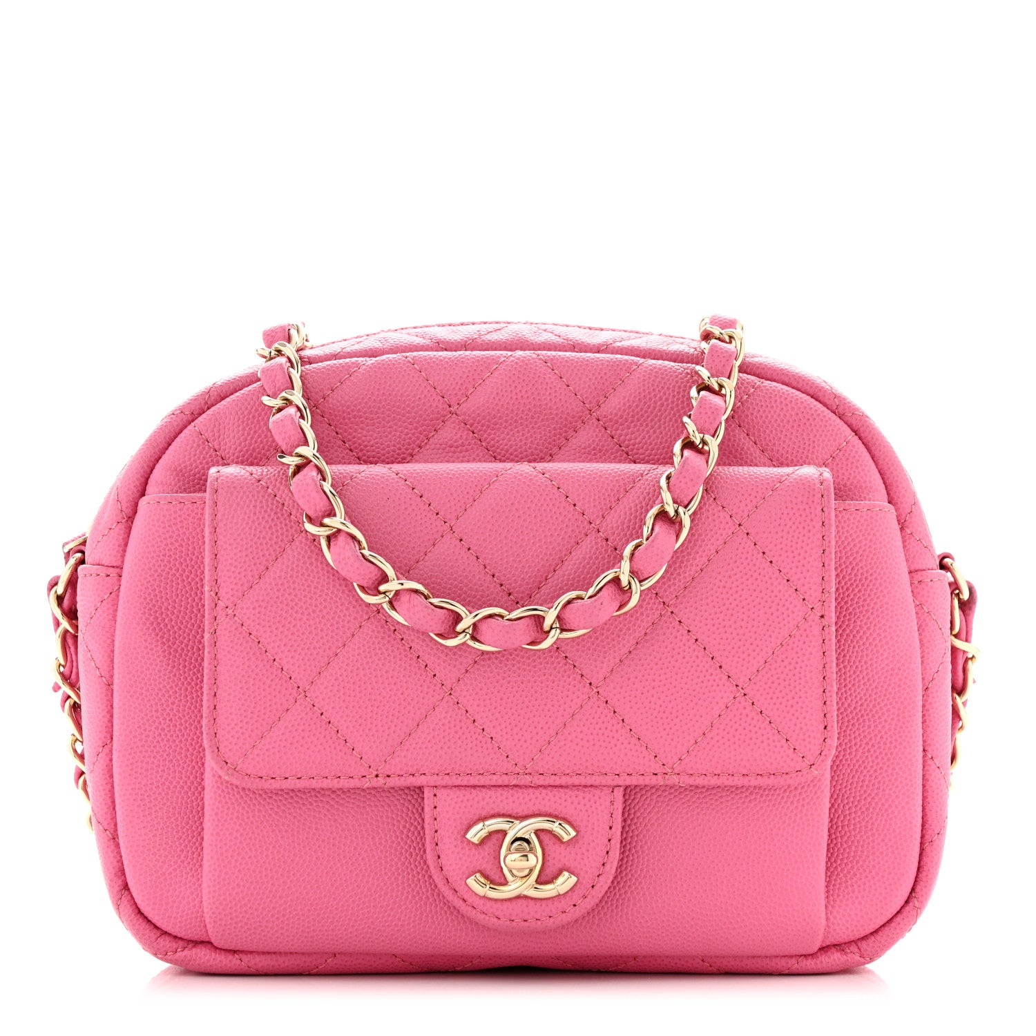 Chanel Caviar Quilted CC Day Camera Case Pink 1 of 10