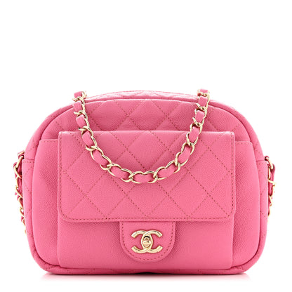 Chanel Caviar Quilted CC Day Camera Case Pink 1 of 10