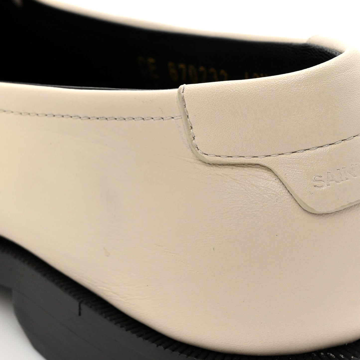 Calfskin Penny Loafers 40.5 Pearl