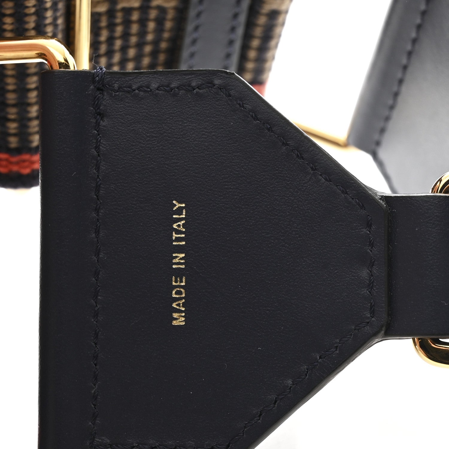 Fendi Cannete Ribbon Poly Vitello King Logo Adjustable Strap You