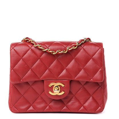 Chanel Lambskin Quilted Mini Square Flap Red 1 of 16