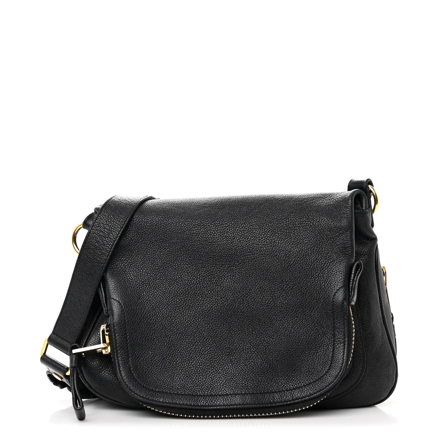 Grained Calfskin Medium Jennifer Crossbody Bag Black