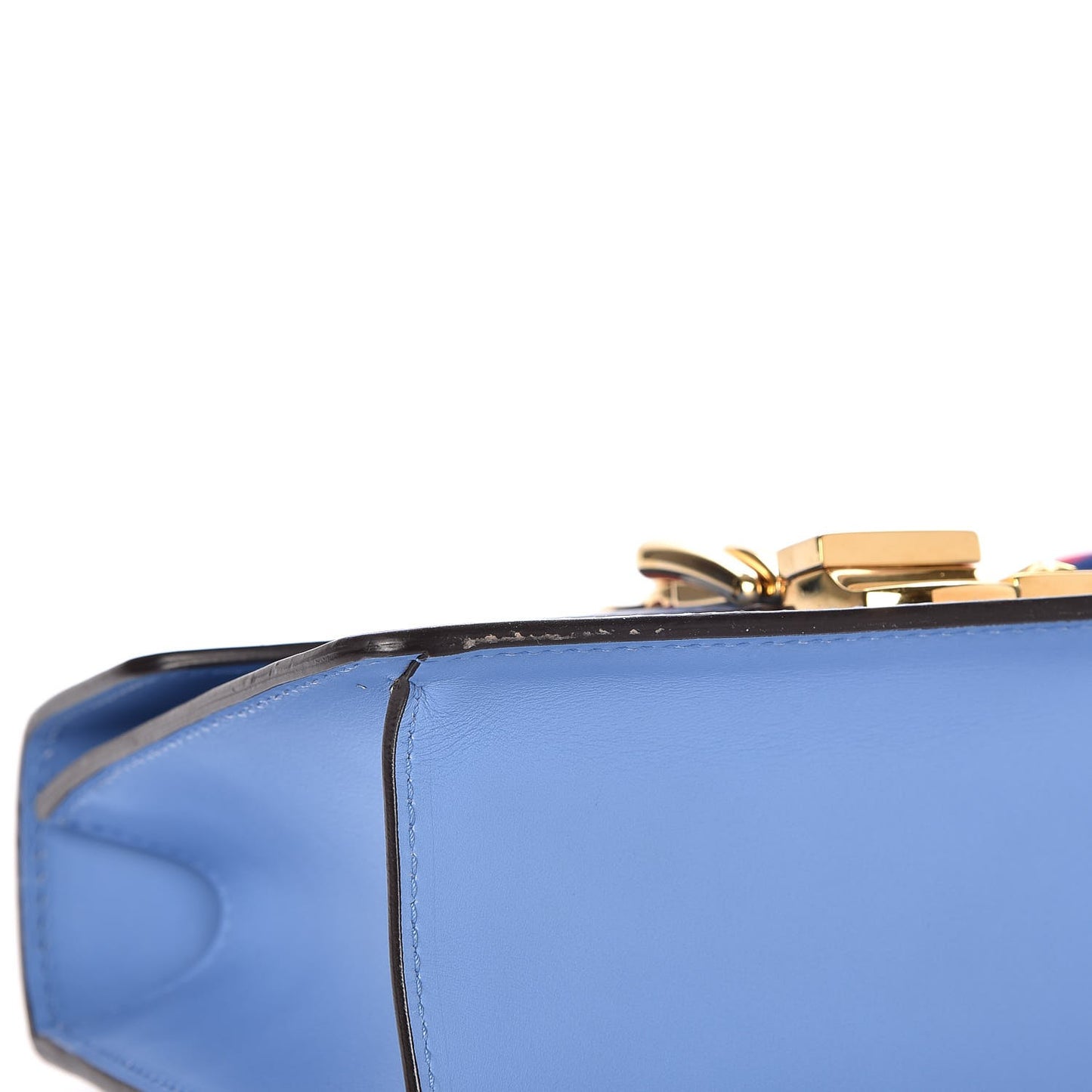 Calfskin Mini Sylvie Chain Shoulder Bag Clear Sky Blue