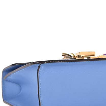 Gucci Calfskin Mini Sylvie Chain Shoulder Bag Clear Sky Blue 10 of 12