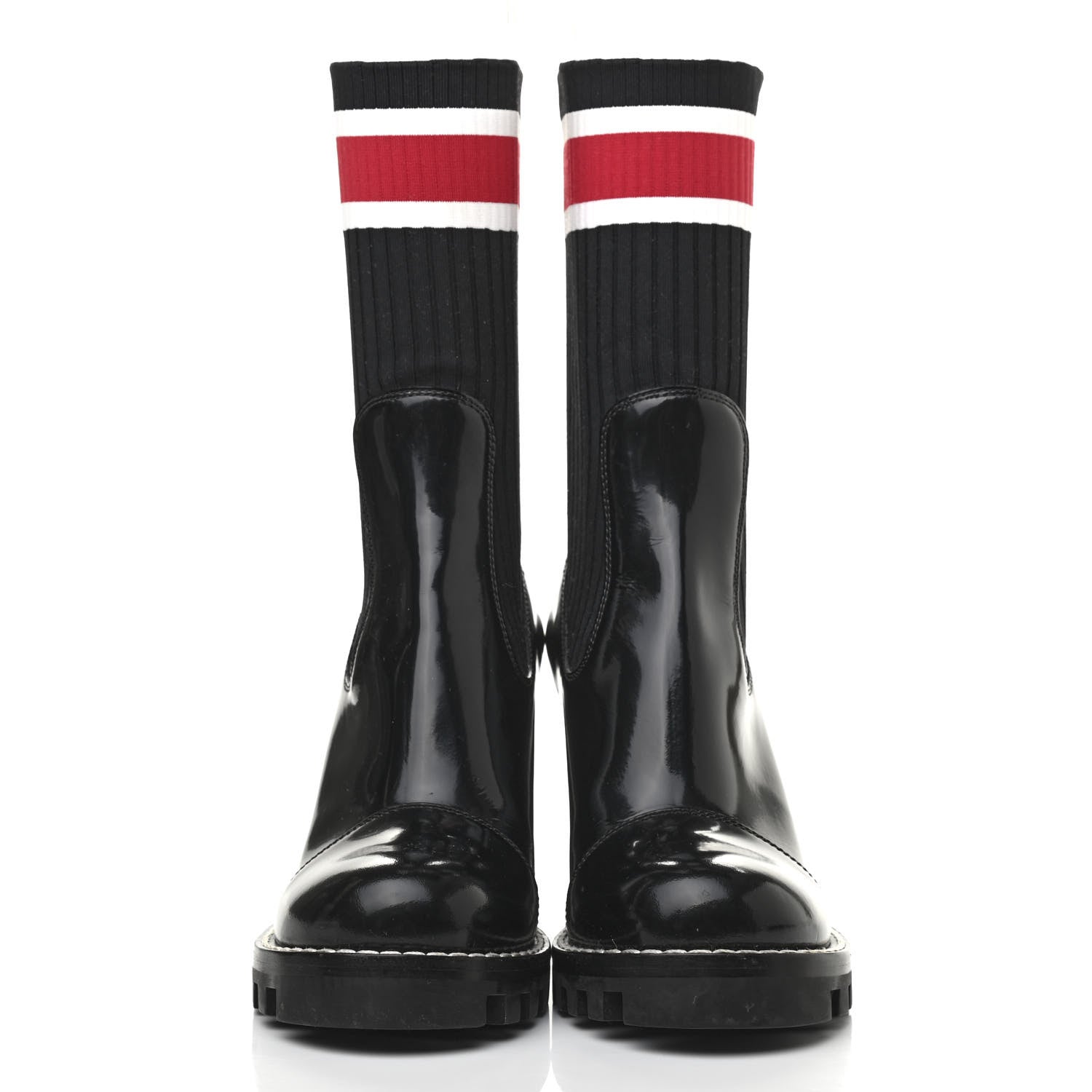 Louis Vuitton Patent Calfskin Star Trail Sock Ankle Boots 38 Black 2 of 6