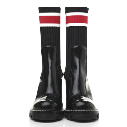 Louis Vuitton Patent Calfskin Star Trail Sock Ankle Boots 38 Black 2 of 6