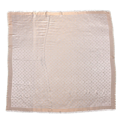 Louis Vuitton Silk Lurex Wool Monogram Shine Shawl Charcoal Greige 1 of 3