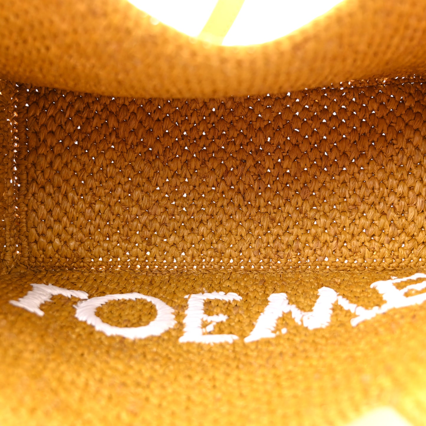 X PAULA'S IBIZA Raffia Font Tote Ochre