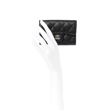 Chanel Caviar Quilted Flap Card Holder Wallet Black 2 of 9