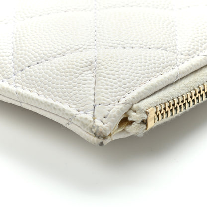 Chanel Caviar Quilted Classic Flat Wallet Pouch White 9 of 17