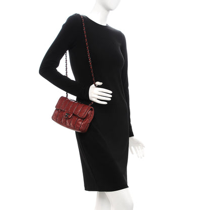 Chanel Lambskin Vertical Stitch Mini Flap Dark Red 2 of 13