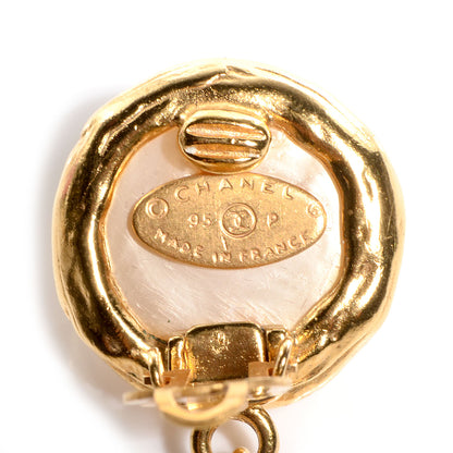 Chanel Pearl CC Drop Clip On Earrings Gold 4 of 5