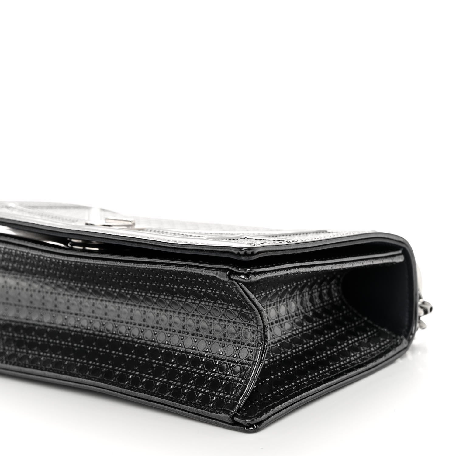 Christian Dior Metallic Patent Micro-Cannage Small Diorama Flap Bag Onyx Black 9 of 9