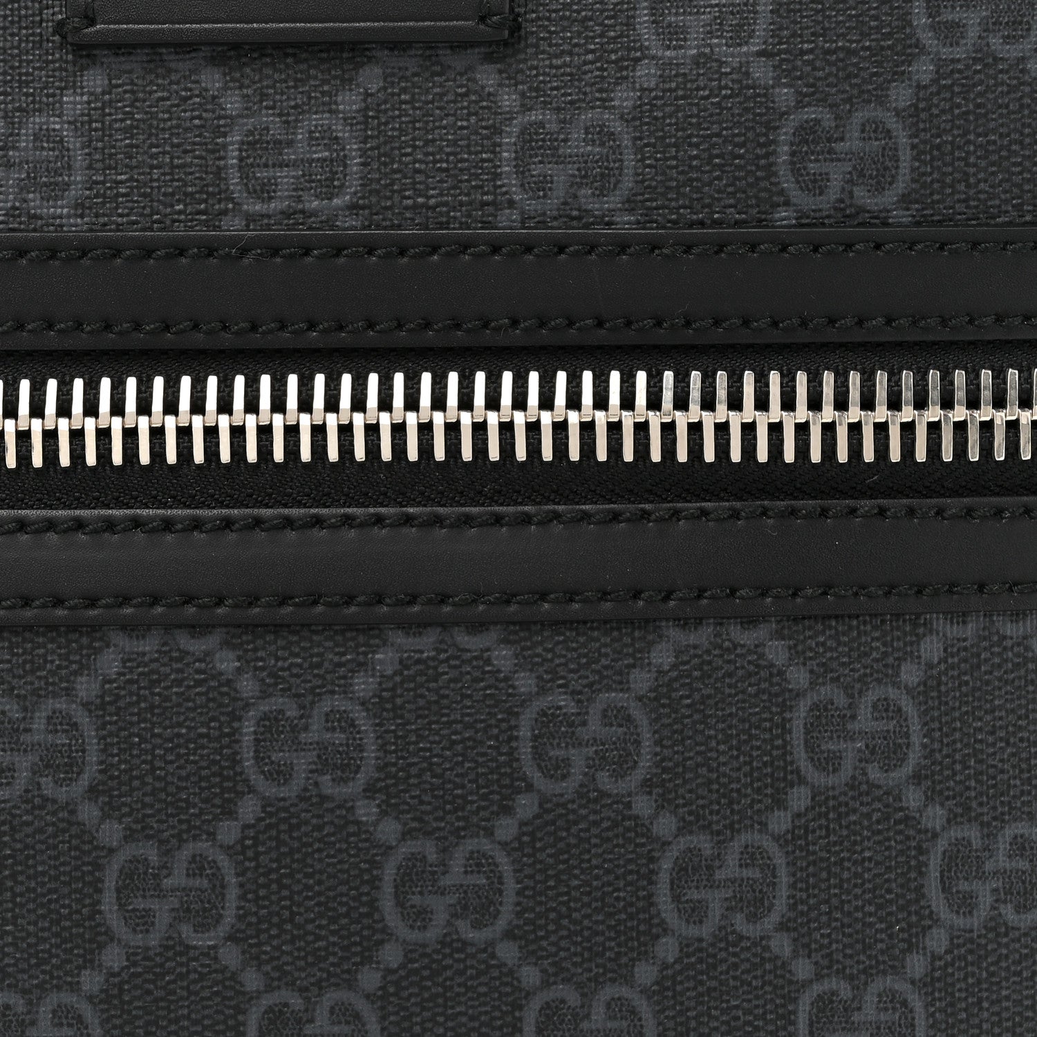 Gucci GG Supreme Monogram Appia Calfskin Web Flat Messenger Bag Black Grey 7 of 9