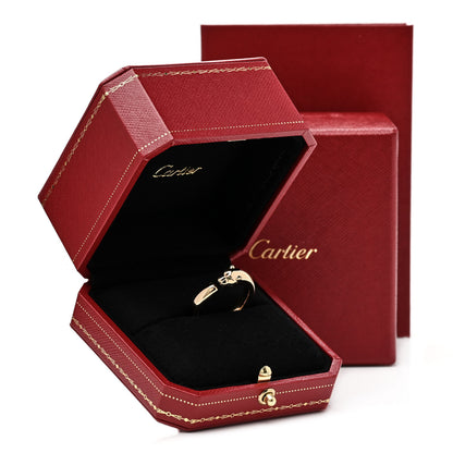 Cartier 18K Yellow Gold Tsavorite Onyx Panthere De Cartier Ring 61 9.5 7 of 7