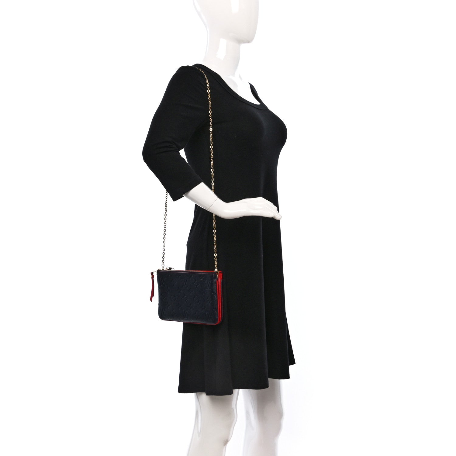 Louis Vuitton Empreinte Double Zip Pochette Marine Rouge 2 of 10
