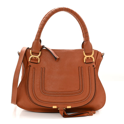 Chloe Calfskin Braided Medium Marcie Double Carry Tan 1 of 10
