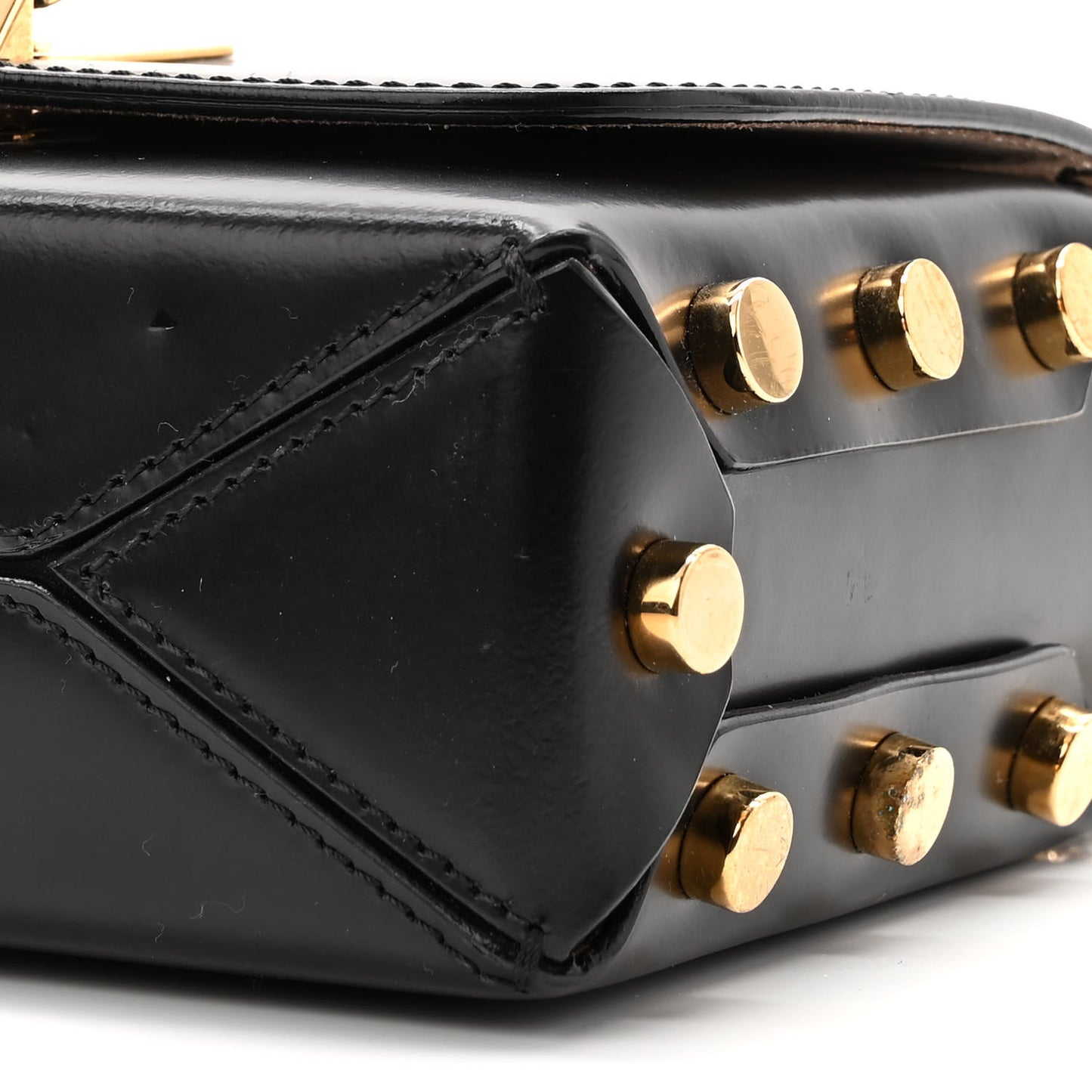 Smooth Calfskin Lockett Petite Shoulder Bag Black