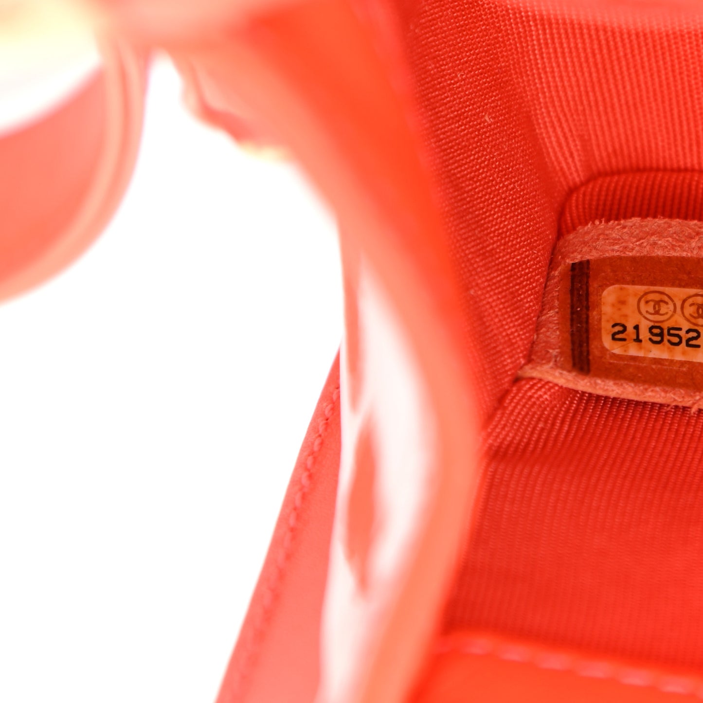 Patent Calfskin Quilted Small Boy Flap Orange