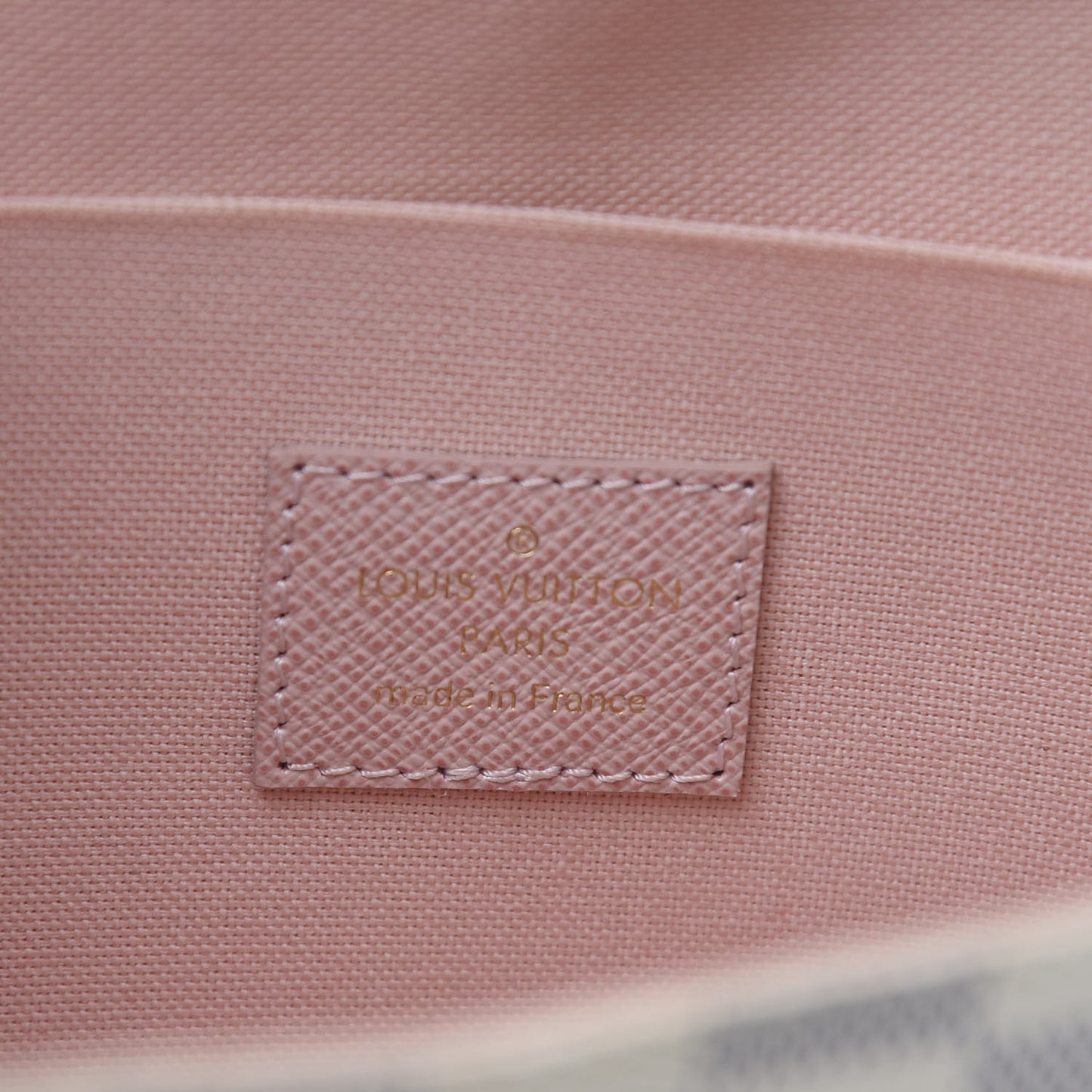 Damier Azur Pochette Felicie Chain Wallet Rose Ballerine