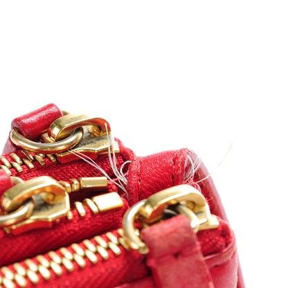Celine Lambskin Small Trio Crossbody Bag Red 9 of 10