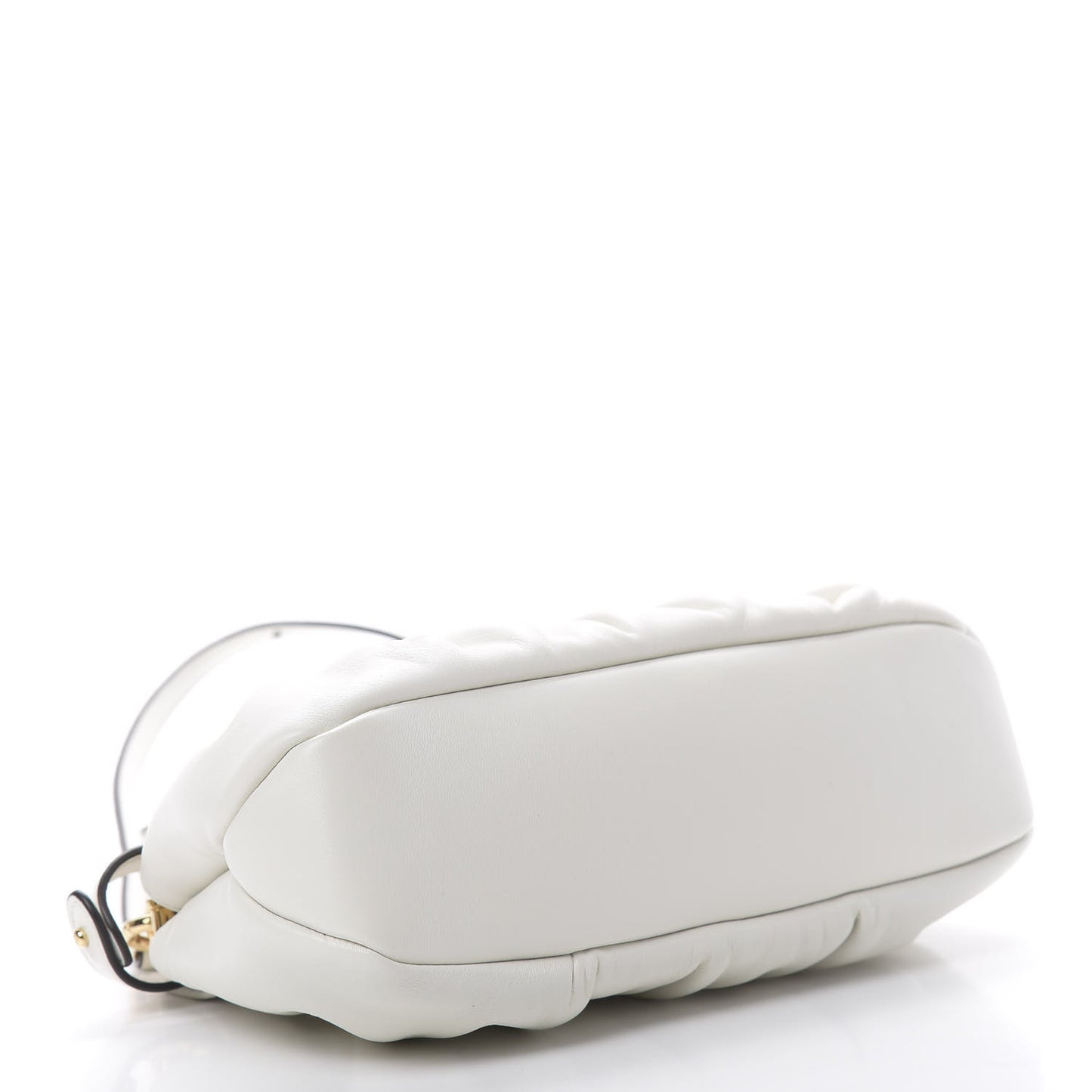 Shiny Nappa Small Peekaboo Click Bag White