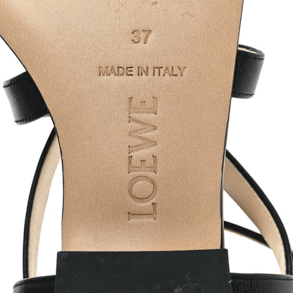 Loewe Calfskin Paula's Ibiza Pebble Toe Post Calle Sandals 37 Black 7 of 9