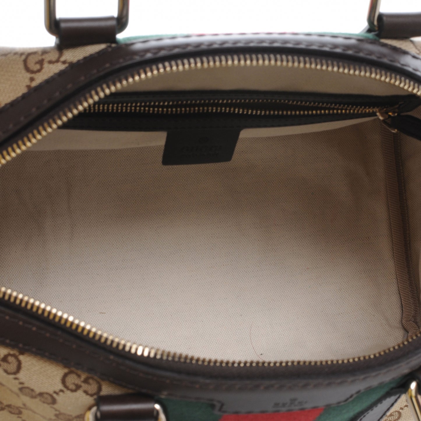 Monogram Selleria Calfskin Vintage Web Medium Boston Beige Ebony Cocoa