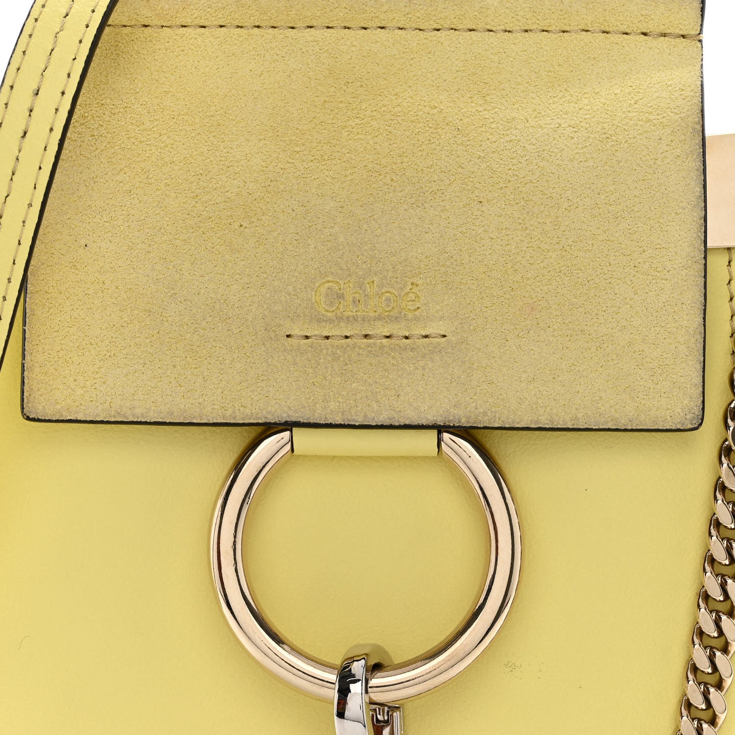 Chloe Suede Calfskin Mini Faye Bracelet Bag Lemonade 8 of 10