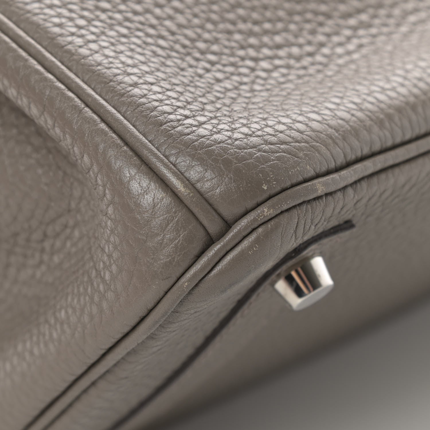 Hermes Taurillon Clemence Birkin 30 Etain 13 of 17