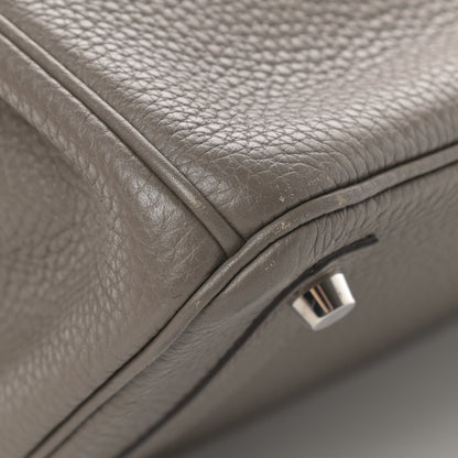 Hermes Taurillon Clemence Birkin 30 Etain 13 of 17