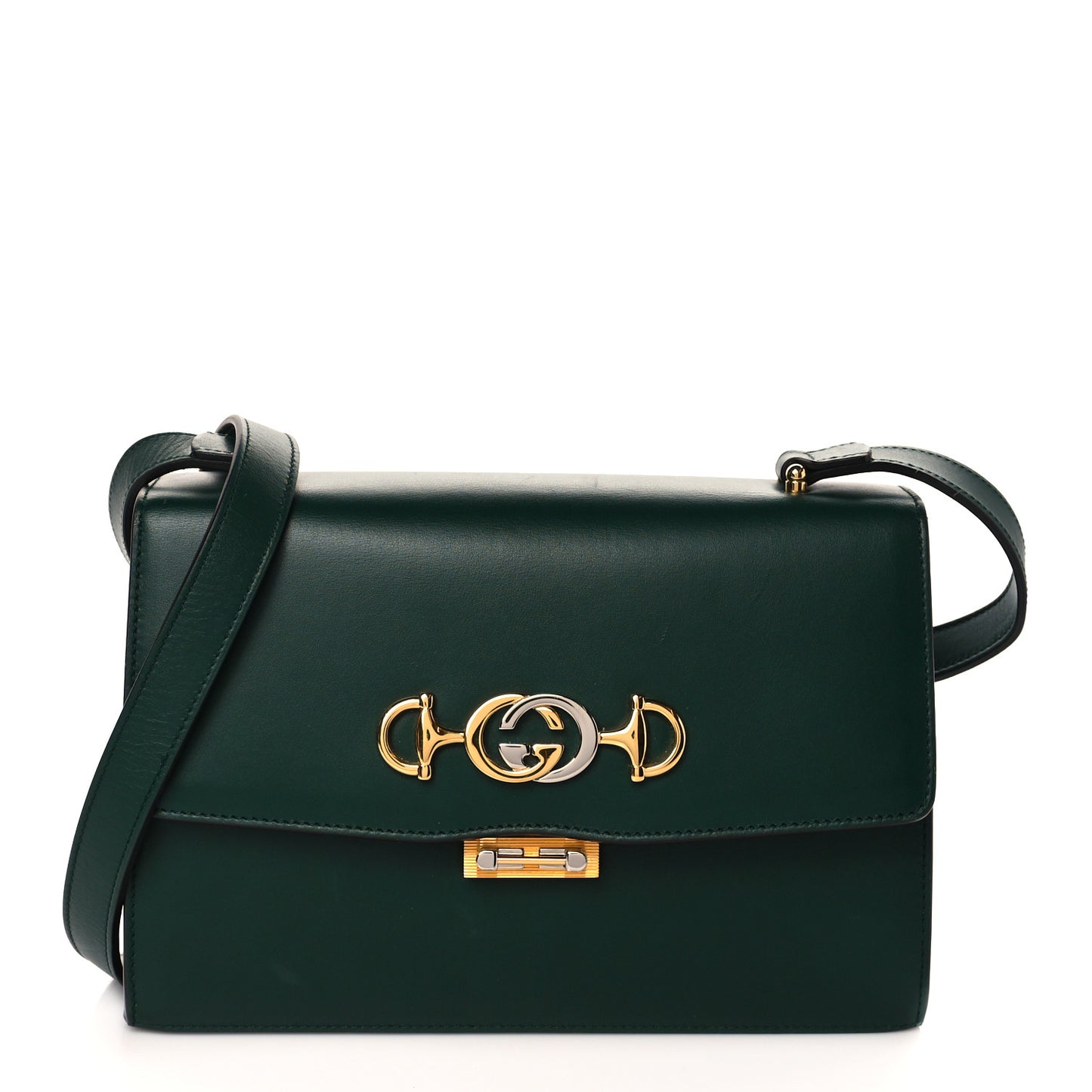 Grainy Calfskin Small Zumi Shoulder Bag Vintage Green