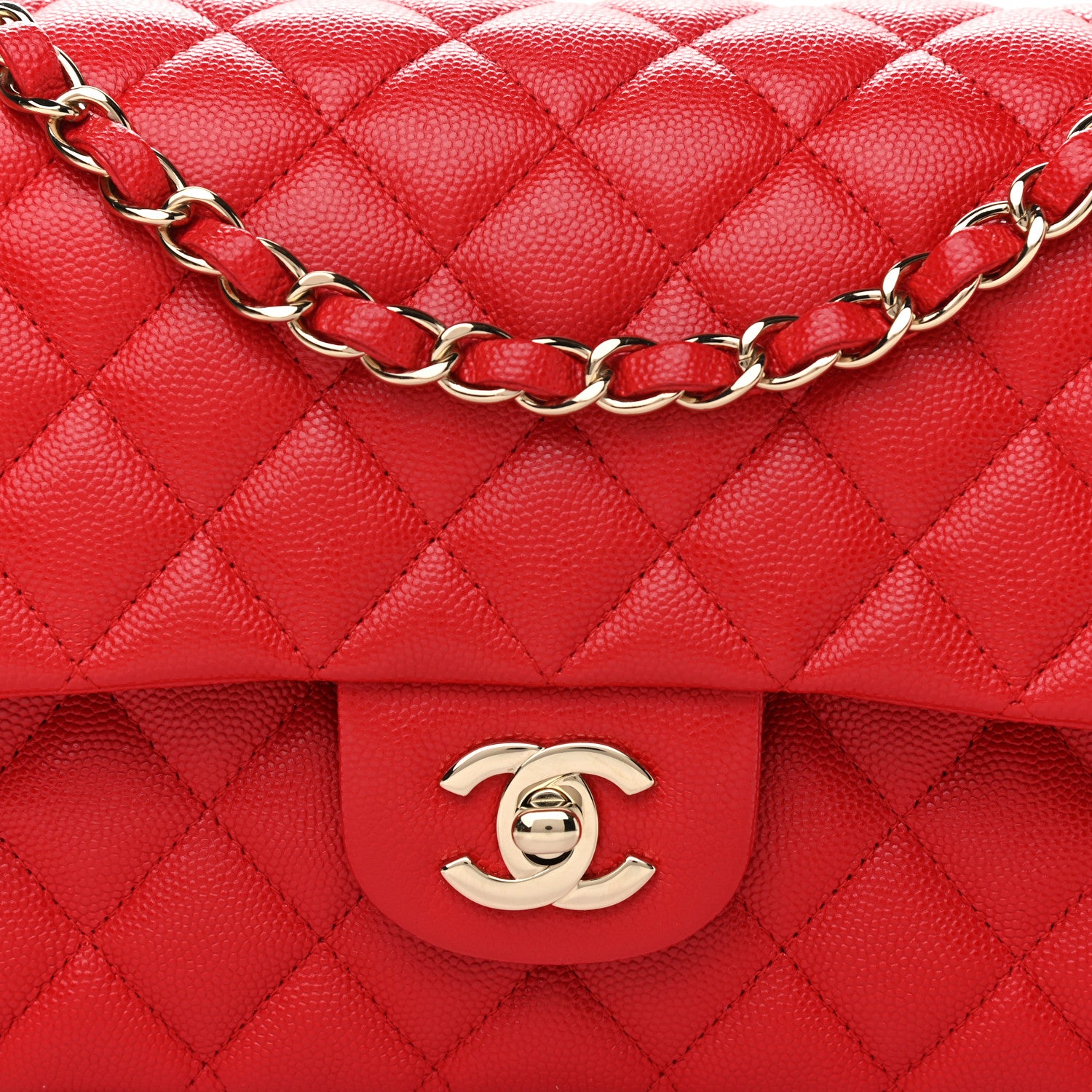 Chanel Caviar Quilted Medium Double Flap Red 8 of 12