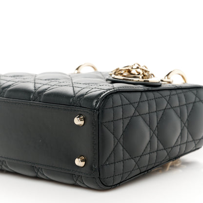 Christian Dior Lambskin Cannage Mini Lady Dior Black 10 of 10