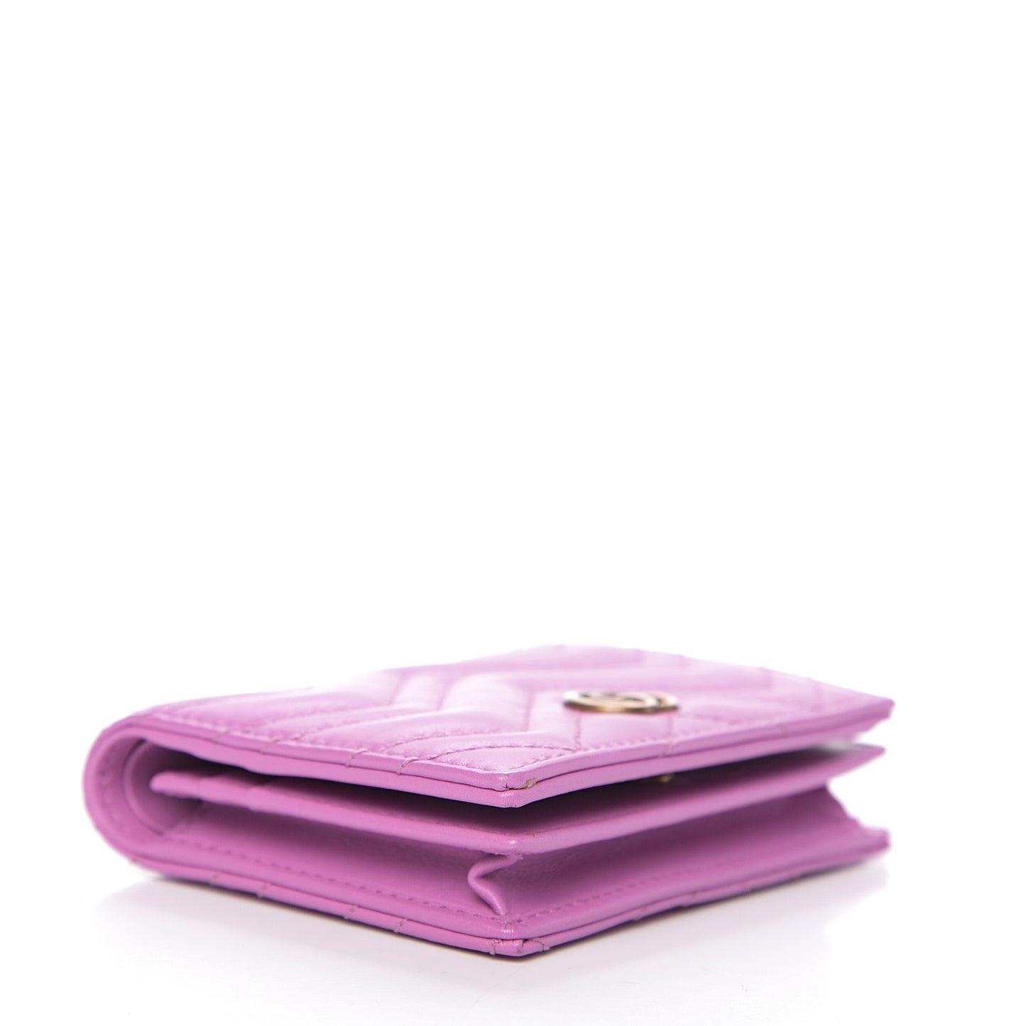 Calfskin Matelasse GG Marmont Card Case Candy Mousse