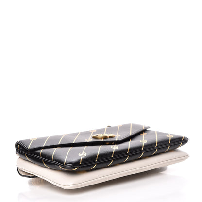 Gucci Calfskin Diagonal GG Medium Thiara Double Envelope Shoulder Bag Black White 4 of 13