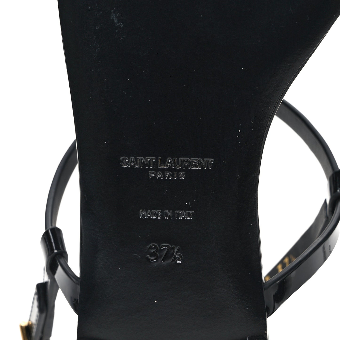 Patent Calfskin Cassandra Monogram Sandals 37.5 Black