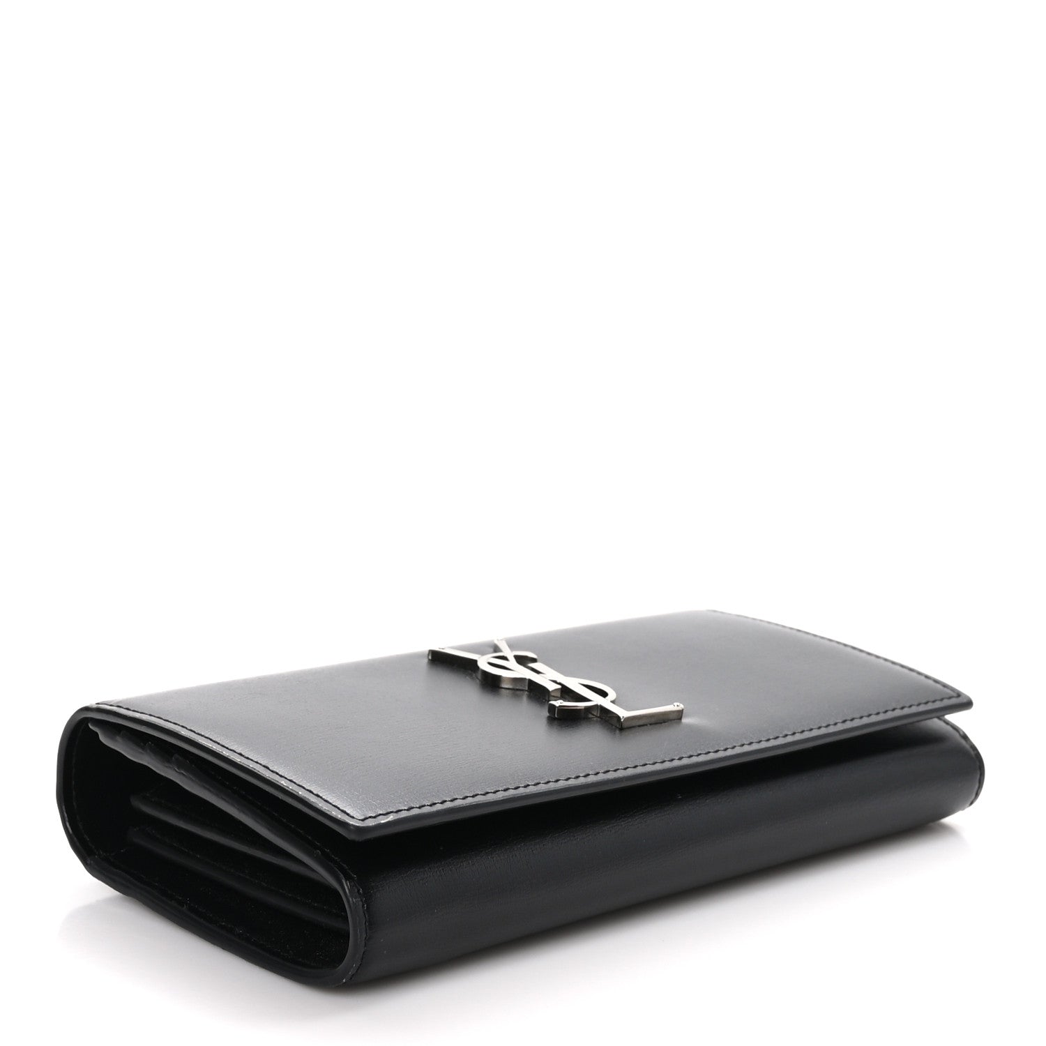 Saint Laurent Smooth Calfskin Classic Monogram Cassandre Wallet Black 4 of 14