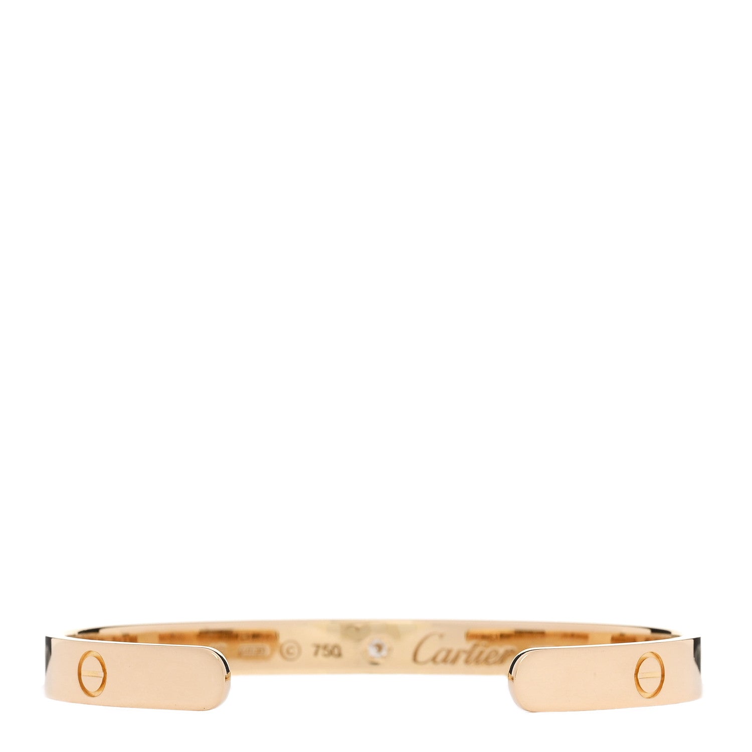 Cartier 18K Yellow Gold 1 Diamond LOVE Cuff Bracelet 18 2 of 4