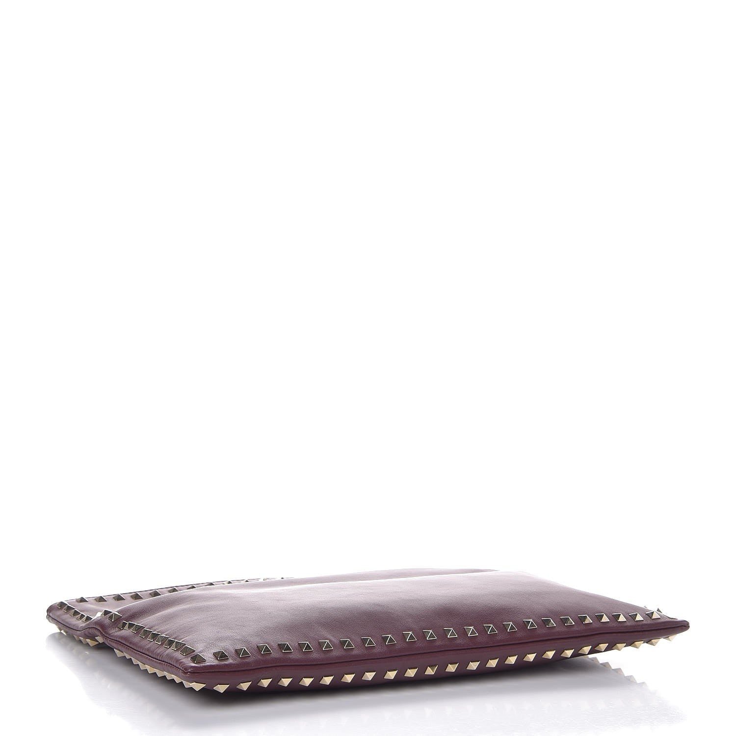 Valentino Garavani Vitello Oversized Rockstud Zip Wristlet Pouch Rubin 4 of 7
