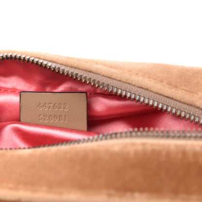 Gucci Velvet Matelasse Small GG Marmont Chain Shoulder Bag Taupe 7 of 11